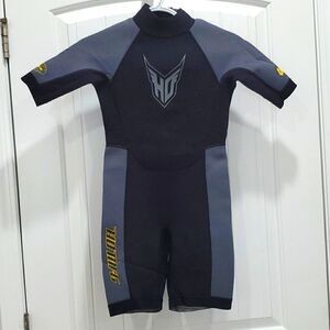 HO Sports X-Factor Kids Black and Grey, Short Sleeve, Zipper-Back, Shorty Spring